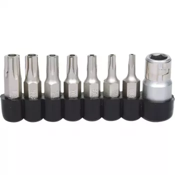 Conjunto de bits para chave de fendas KS Tools 911.1480 8 peças níquel 25 mm haste 1/4 polegadas DIN 3126 ISO 1173 - E 6,3