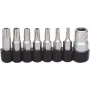 Conjunto de bits para chave de fendas KS Tools 911.1480 8 peças níquel 25 mm haste 1/4 polegadas DIN 3126 ISO 1173 - E 6,3