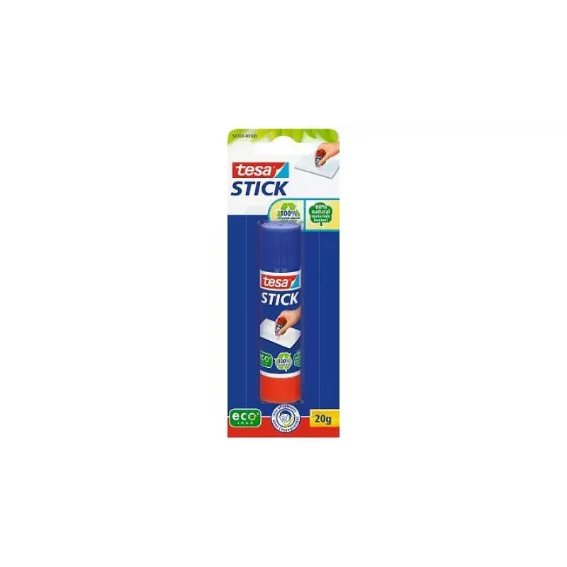 tesa ecoLogo Stick cola em bastão, 10 g, expositor de balcão de 24 unidades
