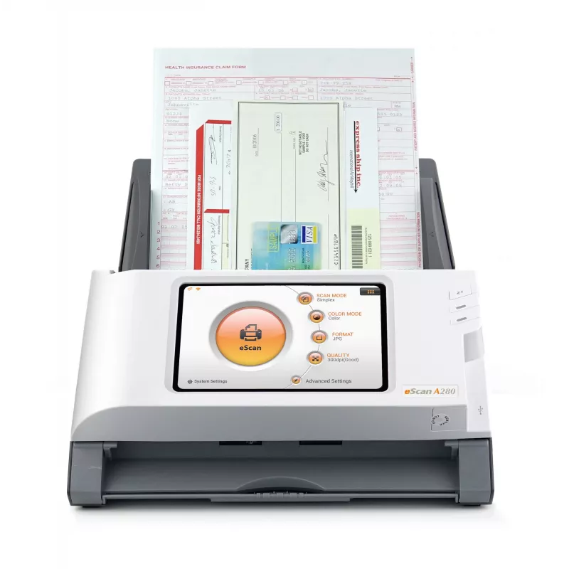 Plustek eScan A280 Essential ADF digitalizador 600 x 600 DPI A4 preto, branco