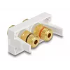 Delock Easy 45 módulo Snap-in, 2 x Binding Post, anel de cor vermelho/preto, branco RAL 9003 (81397)