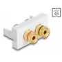 Delock Easy 45 módulo Snap-in, 2 x Binding Post, anel de cor vermelho/preto, branco RAL 9003 (81397)