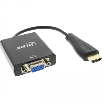 Conversor InLine HDMI para VGA com entrada de áudio saída HDMI VGA e áudio estéreo