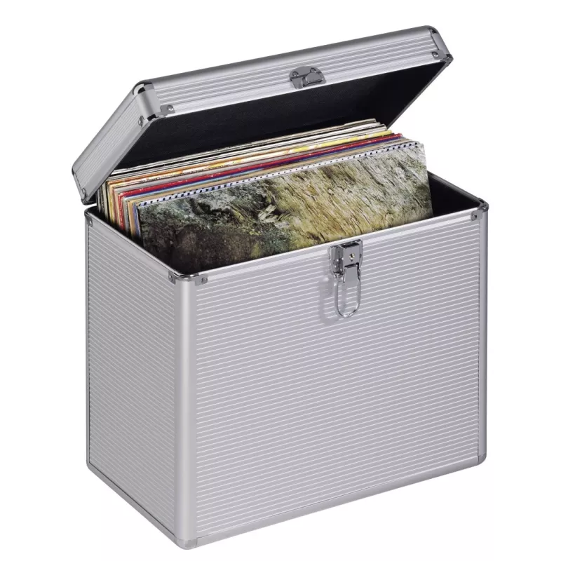 Mala de armazenamento Hama 00181435 Microgroove para discos de vinil prateada