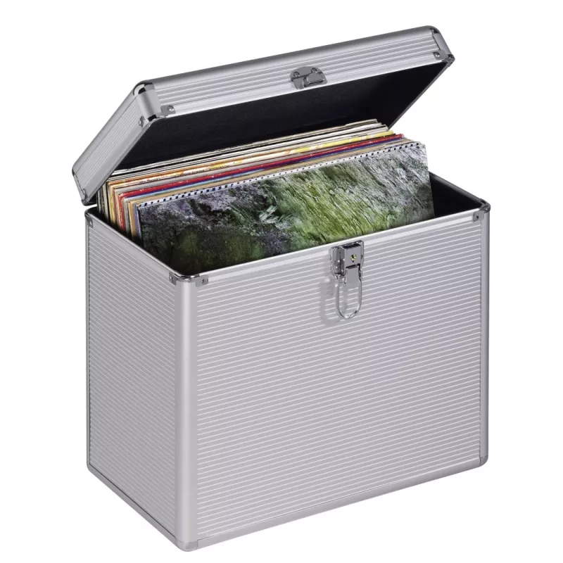 Mala de armazenamento Hama 00181435 Microgroove para discos de vinil prateada