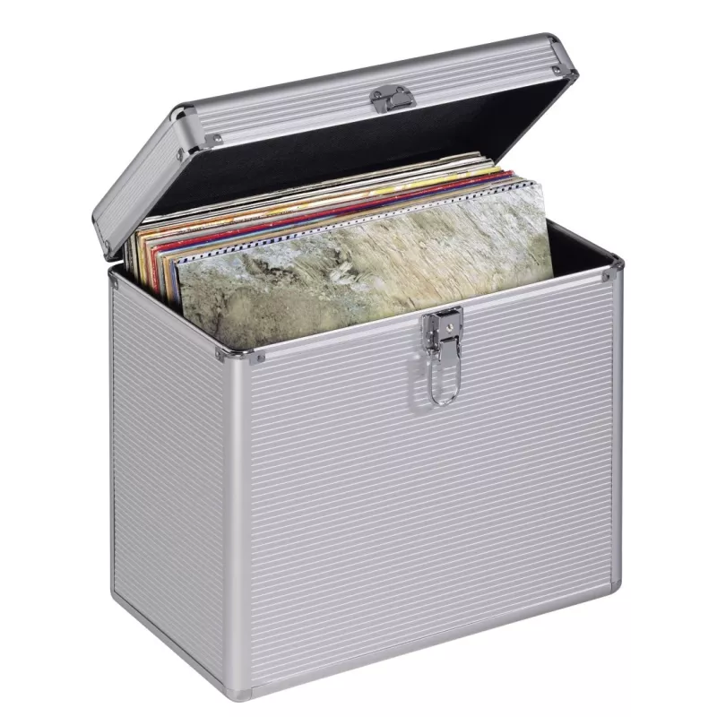 Mala de armazenamento Hama 00181435 Microgroove para discos de vinil prateada