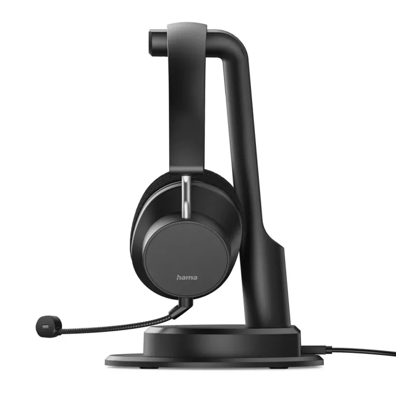 Headset Hama BT-900 com fios e sem fios head-band escritório/call center USB Type-C Bluetooth base de carregamento preto