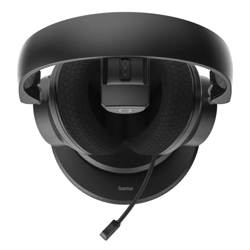 Headset Hama BT-900 com fios e sem fios head-band escritório/call center USB Type-C Bluetooth base de carregamento preto