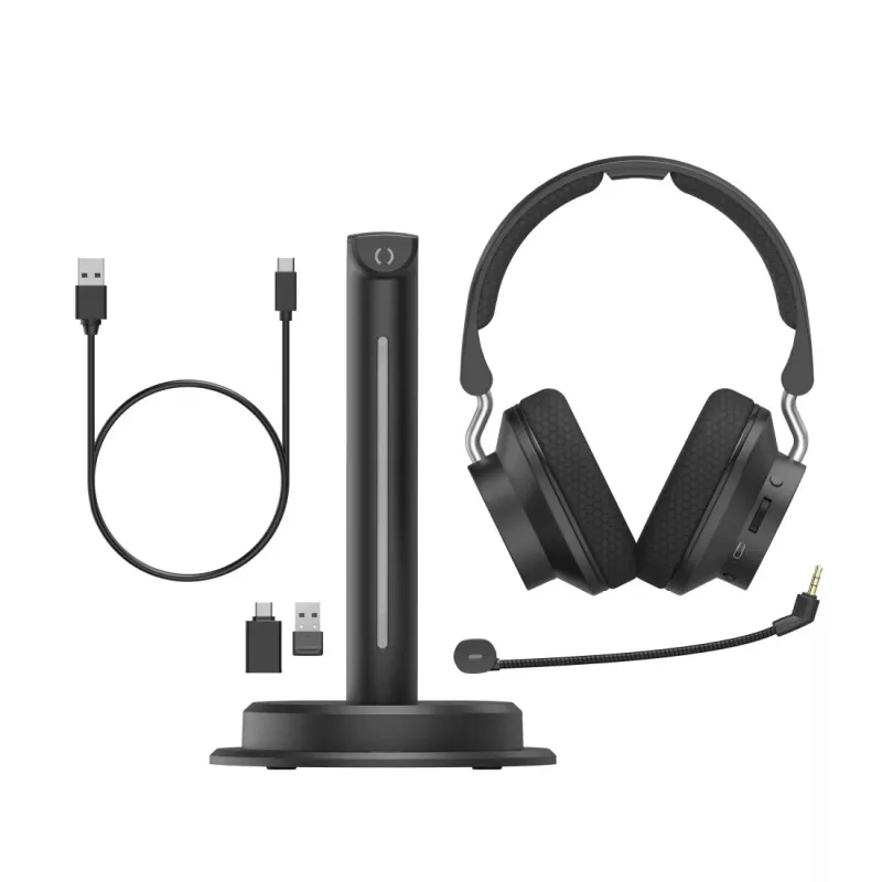 Headset Hama BT-900 com fios e sem fios head-band escritório/call center USB Type-C Bluetooth base de carregamento preto