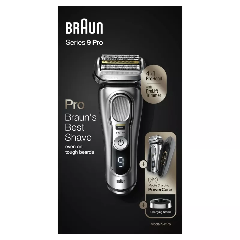 Braun Series 9 Pro 81744531 máquina de barbear homem máquina de barbear de lâminas aparador prateado
