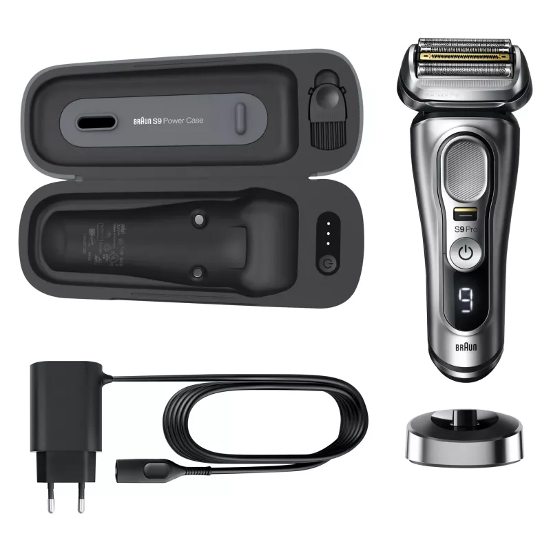 Braun Series 9 Pro 81744531 máquina de barbear homem máquina de barbear de lâminas aparador prateado