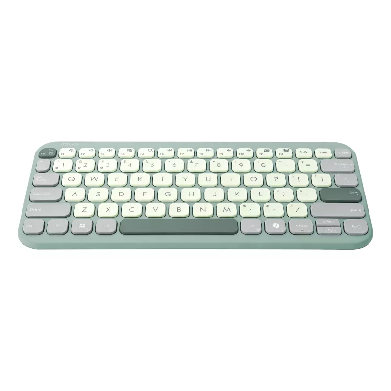 ASUS Marshmallow KW100 90XB0880-BKB200 teclado, disposição alemã QWERTZ, mecanismo de tesoura, tecla Copilot, verde