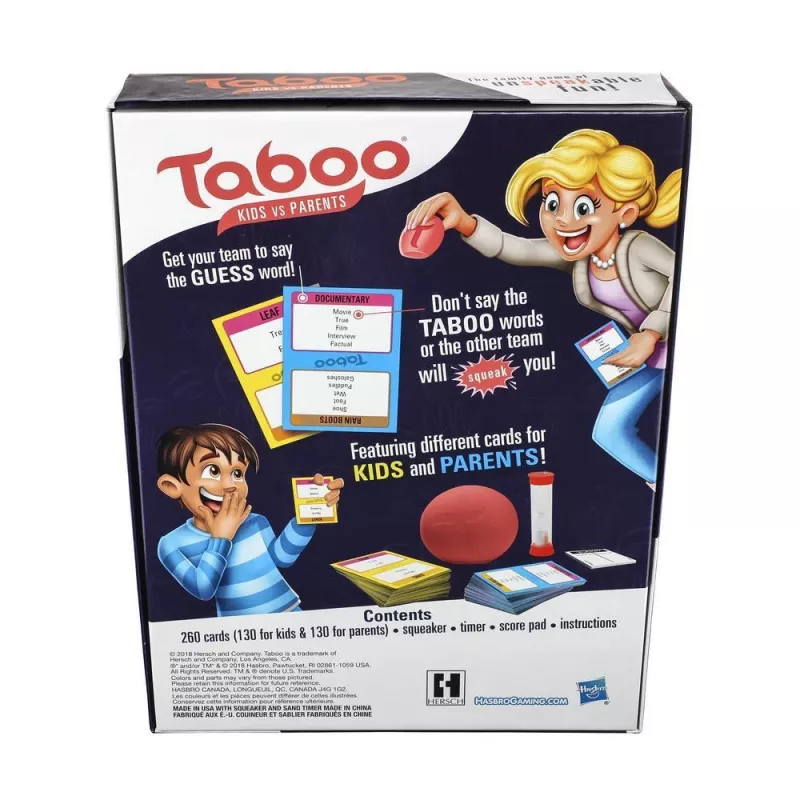 Hasbro Taboo Kids vs. Parents, 8 ano(s), jogo de família