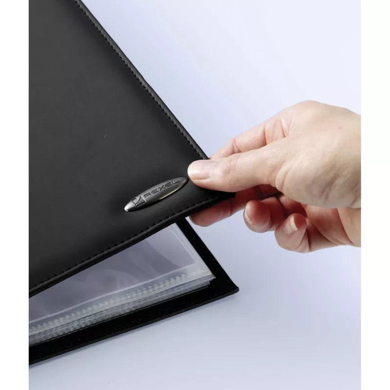 Livro de exposição A4 Rexel Soft Touch Smooth 24 bolsas preto, preto, 24 bolsas, A4, 530 g, 237 mm, 324 mm