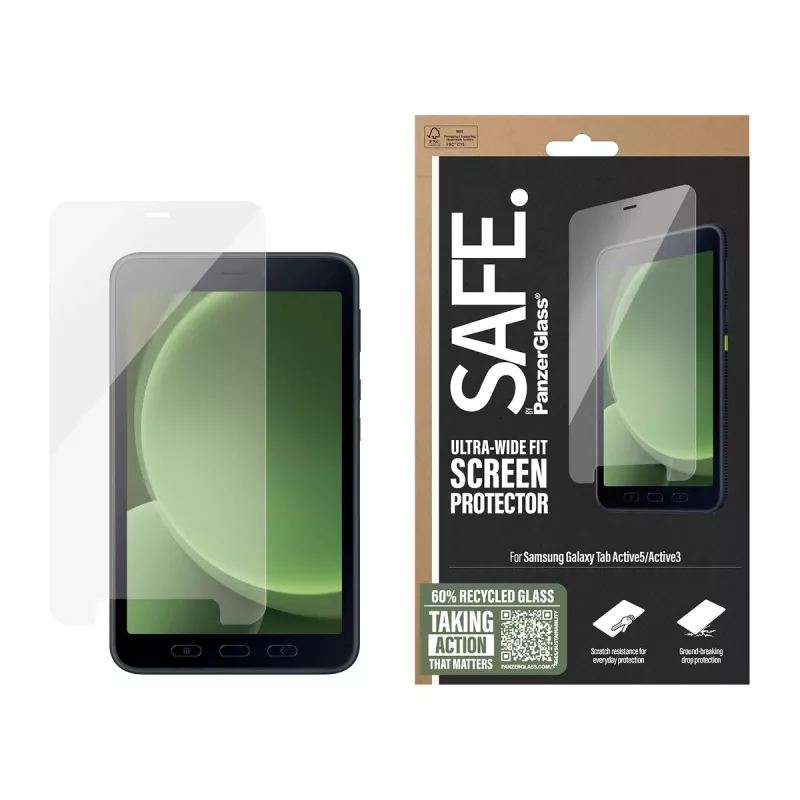 Protetor de ecrã PanzerGlass SAFE. by ® Samsung Galaxy Tab Active5 | Active3 | Ultra-Wide Fit