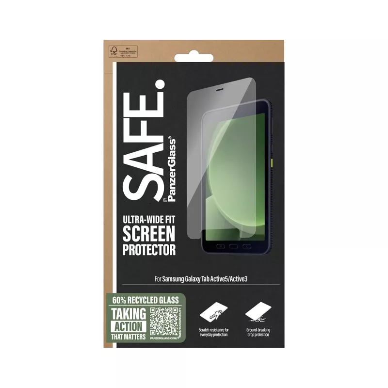 Protetor de ecrã PanzerGlass SAFE. by ® Samsung Galaxy Tab Active5 | Active3 | Ultra-Wide Fit
