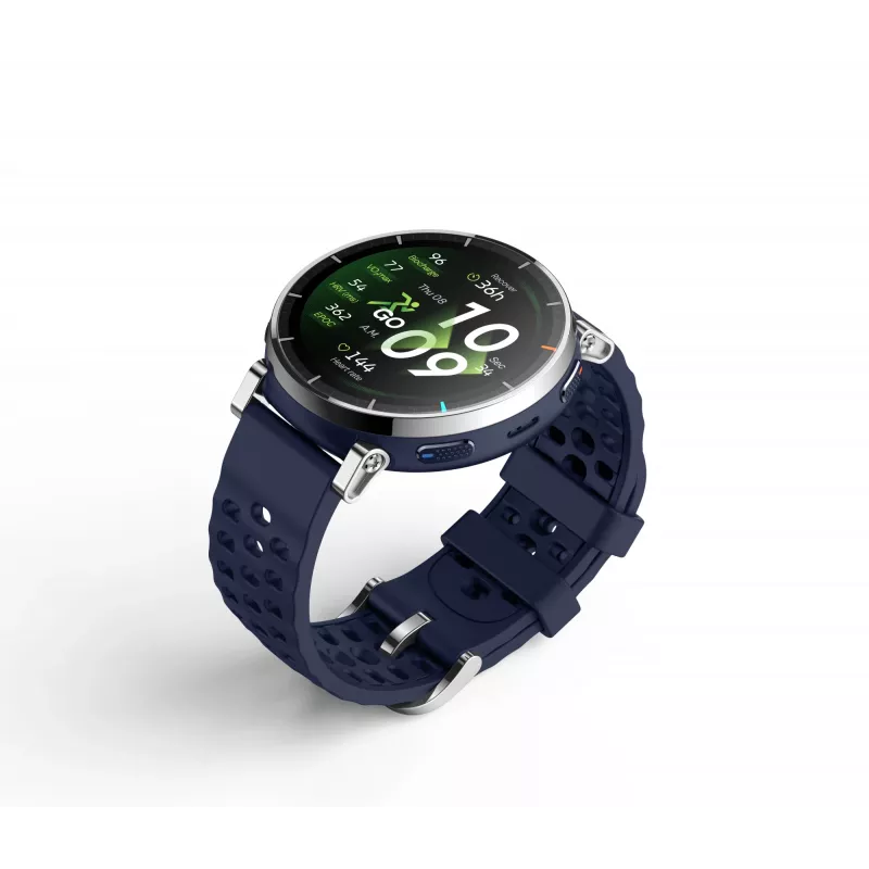 Smartwatch Amazfit W2558GL2N — 1,32 polegadas (3,35 cm) AMOLED 466×466 px, GPS, 365 mAh, bracelete de silicone (azul)
