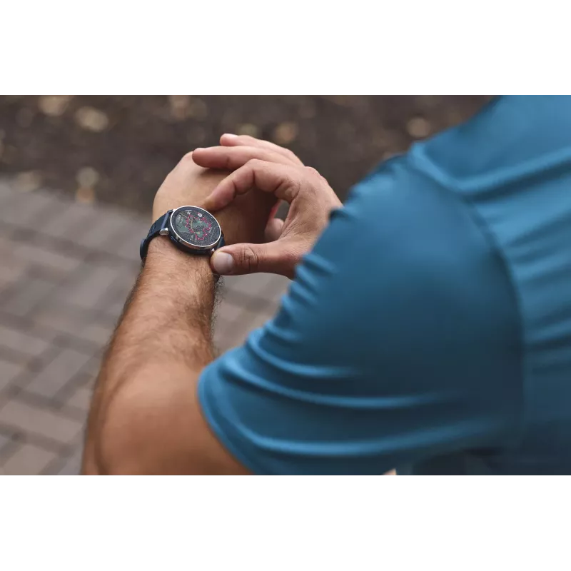 Smartwatch Amazfit W2558GL2N — 1,32 polegadas (3,35 cm) AMOLED 466×466 px, GPS, 365 mAh, bracelete de silicone (azul)