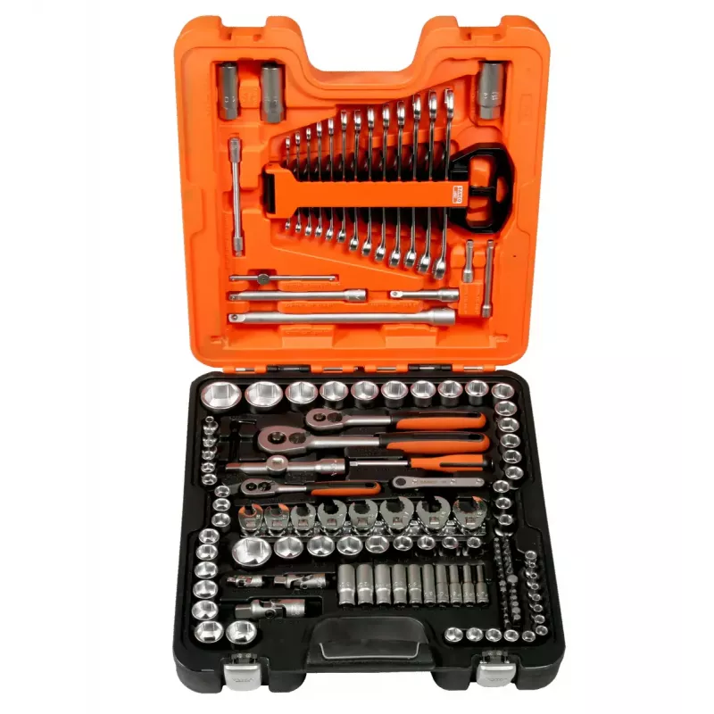 Bahco S138 Conjunto de chaves de caixa, 138 peças, 1/2", 1/4", 3/8"