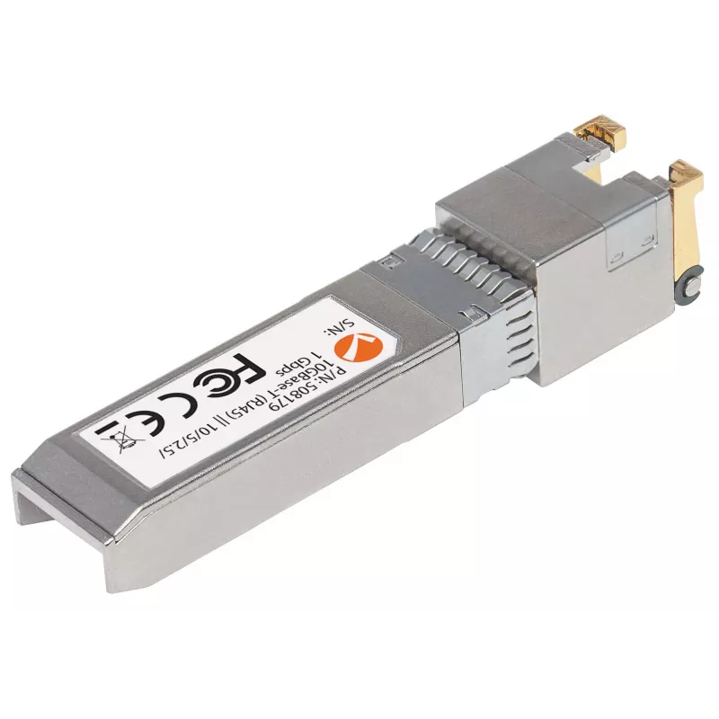 Módulo transceptor Intellinet, 10 Gigabit cobre SFP+, porta 10GBase-T (RJ45), 30 m, taxa de transferência de dados até 10 Gbit/s com cablagem Cat6a, Ethernet, fibra ótica, compatível com MSA, equivalente a Cisco MA-SFP-10G-T, três anos de garantia