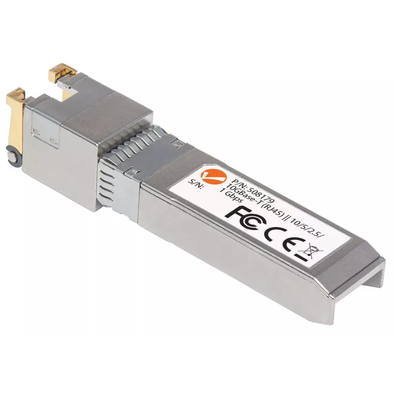 Módulo transceptor Intellinet, 10 Gigabit cobre SFP+, porta 10GBase-T (RJ45), 30 m, taxa de transferência de dados até 10 Gbit/s com cablagem Cat6a, Ethernet, fibra ótica, compatível com MSA, equivalente a Cisco MA-SFP-10G-T, três anos de garantia