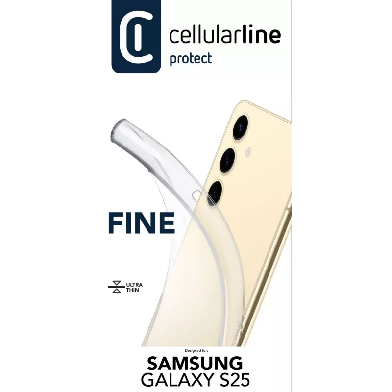 Cellularline Fine - Galaxy S25, capa, Samsung, Galaxy S25, 16,1 cm (6,36 polegadas), transparente