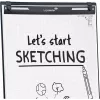 Flipchart móvel com base redonda Legamaster SKETCH EASY – aço, 5 rodas, 720×600 mm
