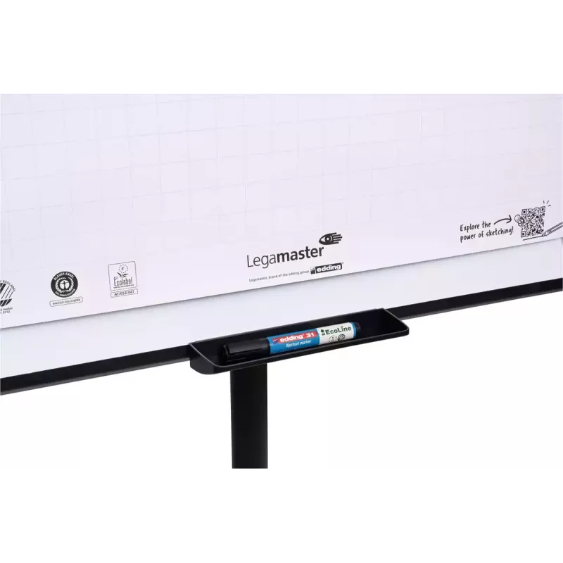 Flipchart móvel com base redonda Legamaster SKETCH EASY – aço, 5 rodas, 720×600 mm