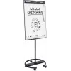 Flipchart móvel com base redonda Legamaster SKETCH EASY – aço, 5 rodas, 720×600 mm