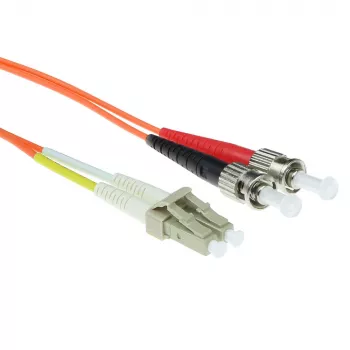 ACT Cabo de rede de fibra ótica multimodo 62,5/125 OM1 LSZH de 1,5 m duplex com fichas LC e ST