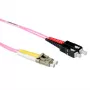ACT Cabo de rede de fibra ótica multimodo 50/125 OM4 LSZH de 1 metro duplex com fichas LC e SC