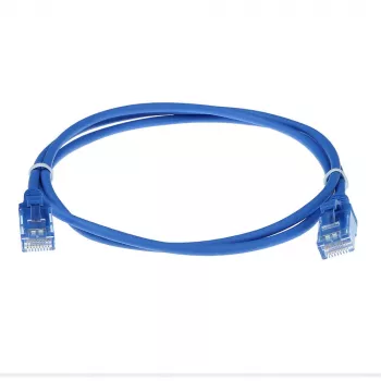 Cabo de patch slimline para datacenter ACT azul 7 metros LSZH U/UTP CAT6 com fichas RJ45