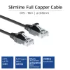 Cabo de patch slimline para datacenter ACT preto 10 metros LSZH U/UTP CAT6 com proteção das patilhas e fichas RJ45