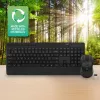Conjunto de teclado e rato sem fios ACT (Qwerty), clique silencioso, ecológico, feito com materiais reciclados