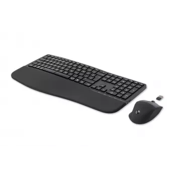 Conjunto teclado e rato HP 680 Comfort Dual-Mode, tamanho completo (100%), sem fios, RF Wireless + Bluetooth, QWERTY, preto, rato incluído