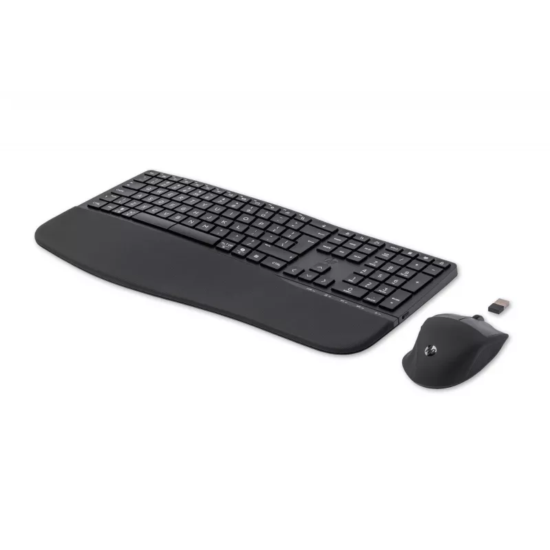 Conjunto teclado e rato HP 680 Comfort Dual-Mode, tamanho completo (100%), sem fios, RF Wireless + Bluetooth, QWERTY, preto, rato incluído