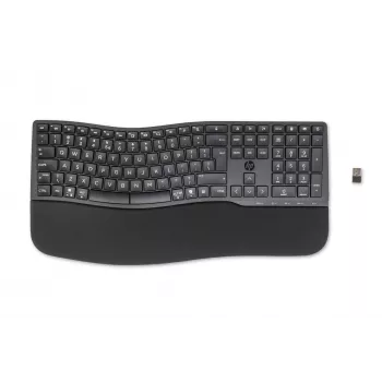 Teclado HP 680 Comfort Dual-Mode, tamanho completo (100%), sem fios, RF Wireless + Bluetooth, QWERTY, preto