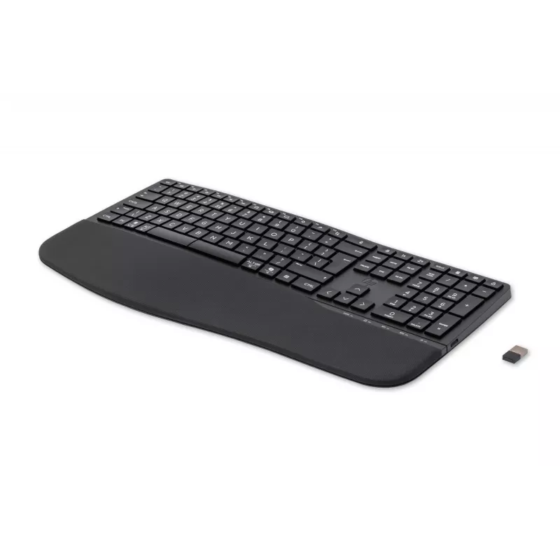 Teclado HP 680 Comfort Dual-Mode, tamanho completo (100%), sem fios, RF Wireless + Bluetooth, QWERTY, preto