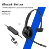 Headset estéreo com fios HP Poly Mission 425 USB — Bulk, peso 132 g
