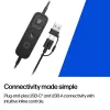 Headset USB estéreo com fios HP Poly Mission 625 — circum-aural, 147 g, ligação USB (Bulk)