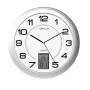 Relógio de parede/mesa Unilux 100340853 — quartzo, redondo metálico prateado, Ø 31 cm, pilha AA/AAA