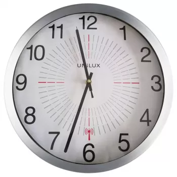 Relógio de parede de quartzo Unilux Outdoor Round – 35,5 cm de diâmetro, pilha AA, 1,5V