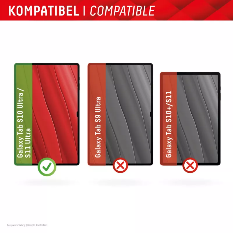 Displex Vidro para tablet (9H) para Samsung Galaxy Tab S10 Ultra/S11 Ultra, moldura de montagem Eco, inquebrável
