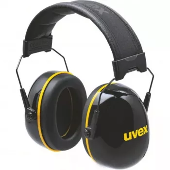 Óculos de proteção com arco de cabeça Uvex K20 preto amarelo construção