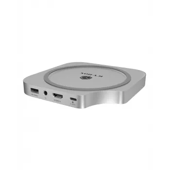 ICY BOX docking station 7-em-1 USB Type-C com slot M.2 NVMe, SSD, cartão de memória, M.2, 4 TB, USB 3.2 Gen 2 (3.1 Gen 2) Type-C, prateado, alumínio