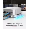 ICY BOX docking station 7-em-1 USB Type-C com slot M.2 NVMe, SSD, cartão de memória, M.2, 4 TB, USB 3.2 Gen 2 (3.1 Gen 2) Type-C, prateado, alumínio