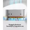 ICY BOX docking station 7-em-1 USB Type-C com slot M.2 NVMe, SSD, cartão de memória, M.2, 4 TB, USB 3.2 Gen 2 (3.1 Gen 2) Type-C, prateado, alumínio