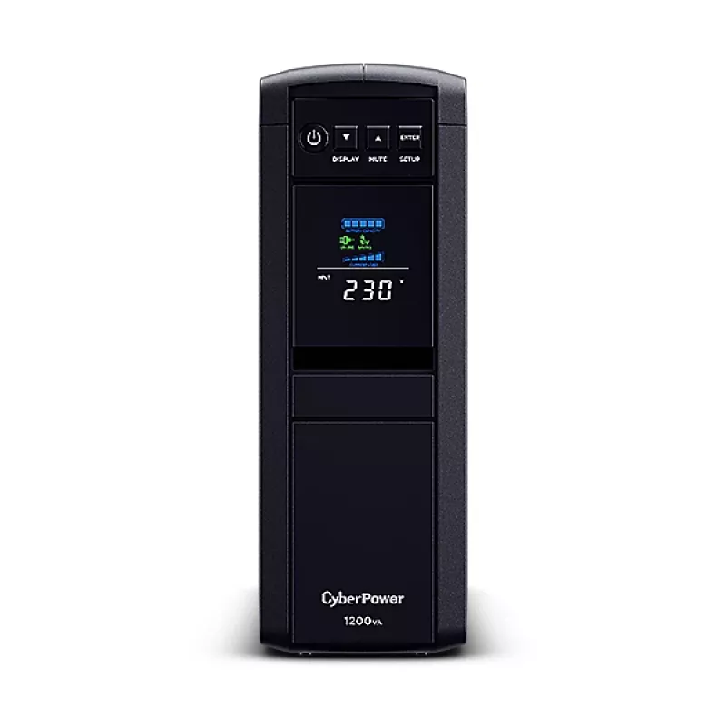 Fonte de alimentação ininterrupta (UPS) CyberPower CP1200EIPFCLCD Line-Interactive 1,2 kVA 720 W 6 saídas AC