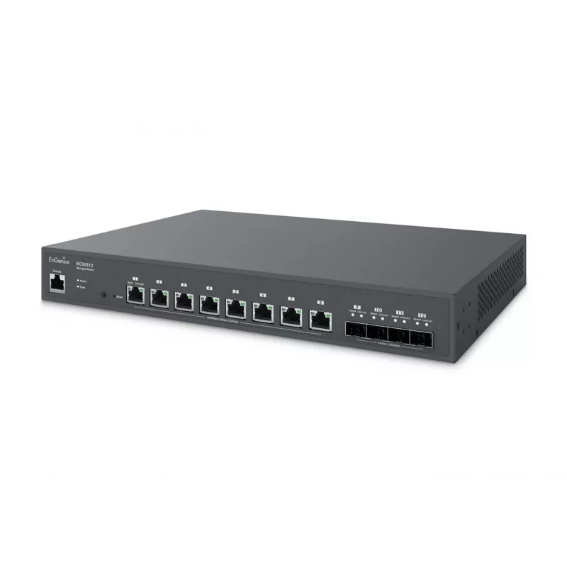 Switch gerido EnGenius Cloud 8 portas 2.5GbE 4xSFP+ L2+ 13i, gerido, L2+, 2.5G Ethernet (100/1000/2500), duplex integral, montagem em rack