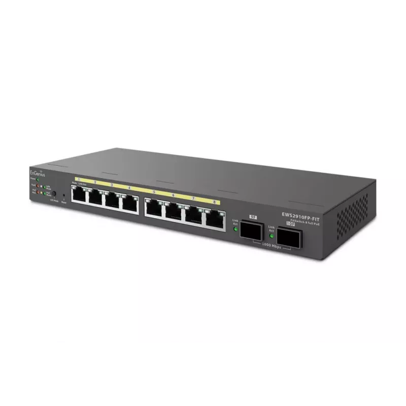 Switch gerido EnGenius FitSwitch 8 Full PoE 8 portas Gigabit Ethernet